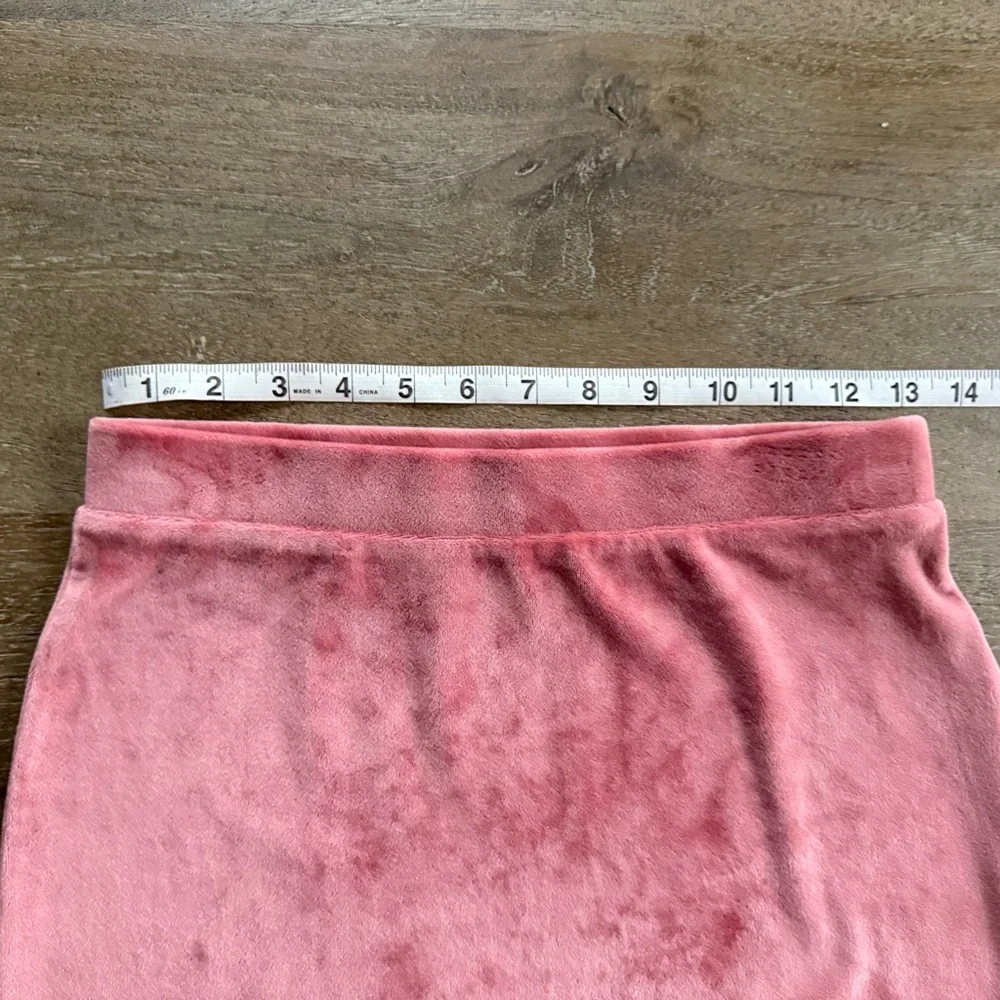 ✝️ Altar’d State | Pink Velour Ruffled Mini Skirt - Picture 3 of 8